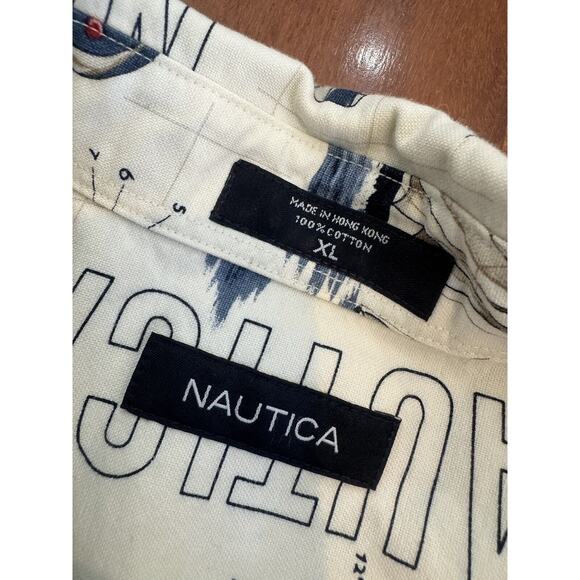 Vintage 90s Nautica Shirt Mens XL Logo Print Bold‎ Yacht Club Sailing Nautical - Picture 2 of 4